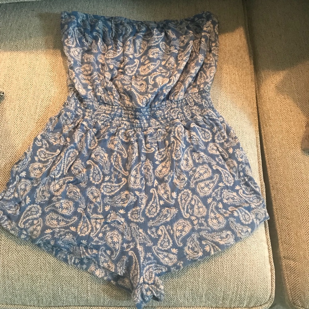 Blue printed romper